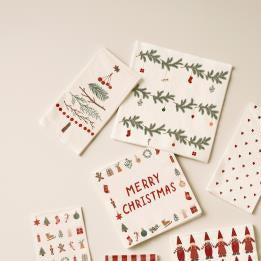50 Square Paper Napkins - Christmas Garlands 40cm