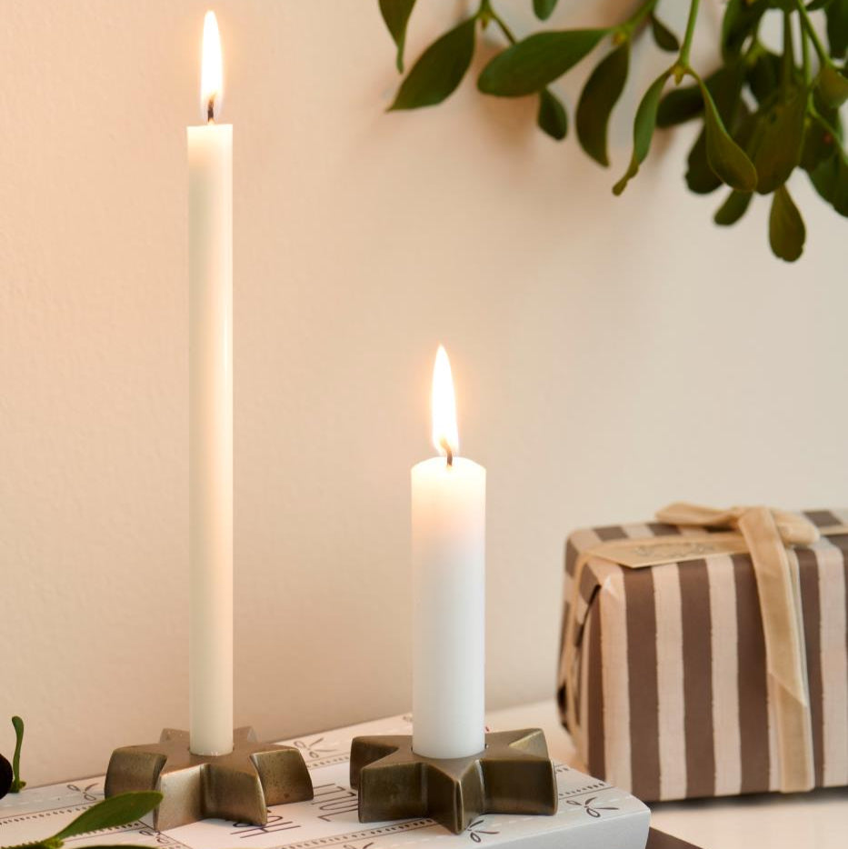 Metal Star Shaped Dinner Candle Holder 7cm