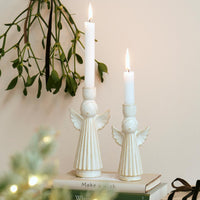 Ceramic Dinner Candle Angel Holder - Size Choice