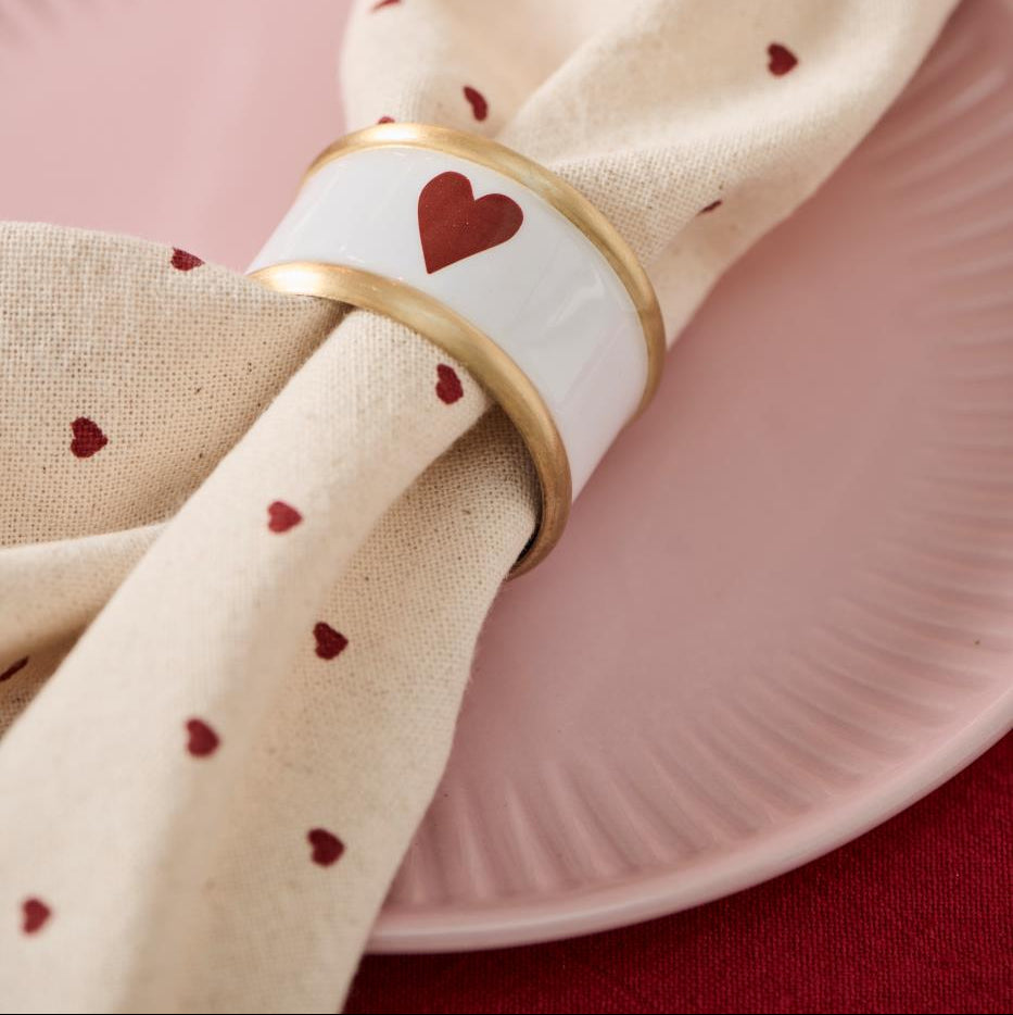 Red Heart Linen Coloured Napkin 40x40cm