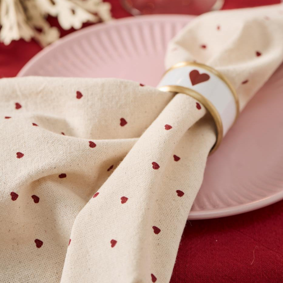 Red Heart Linen Coloured Napkin 40x40cm
