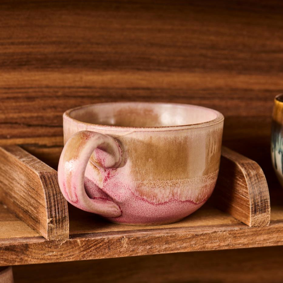Troas Light Brown and Soft Pink Mug