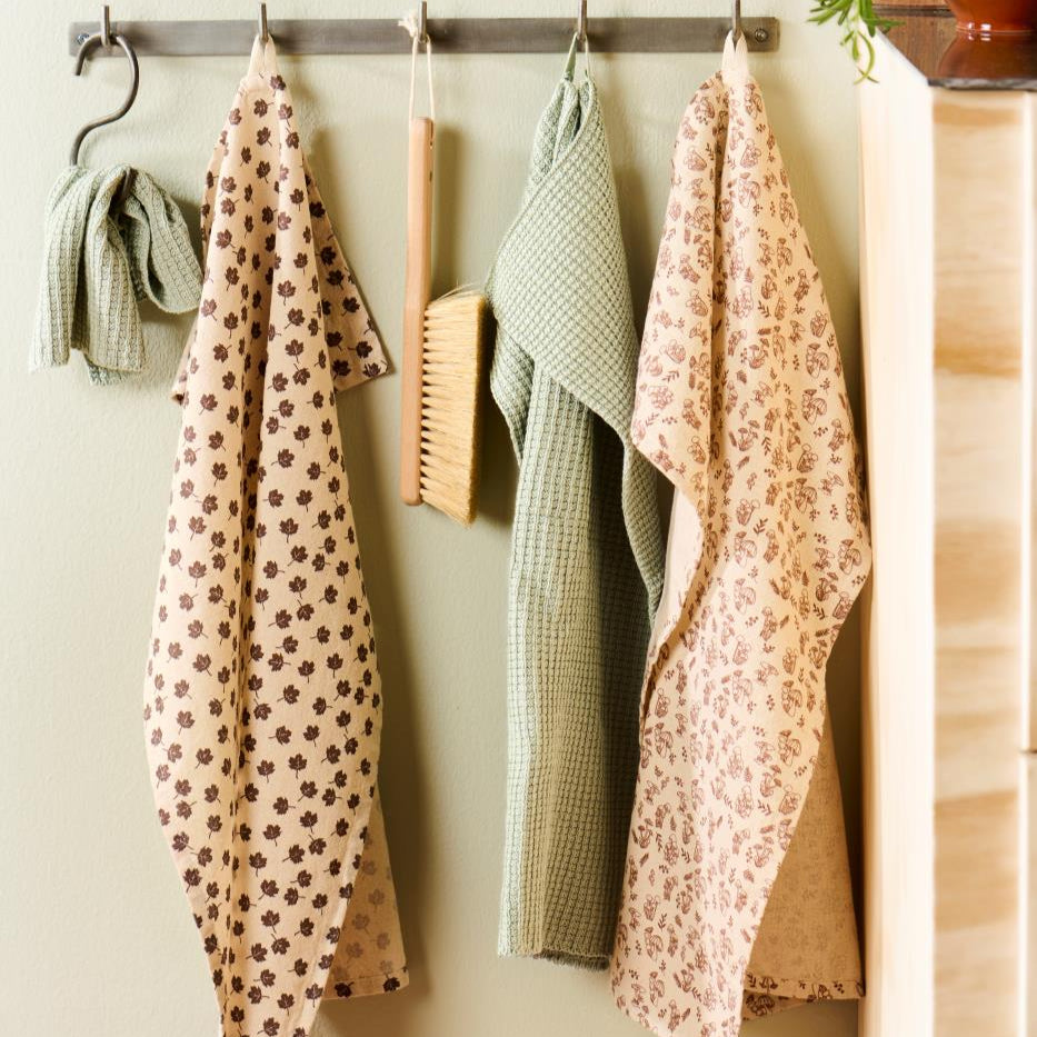 Mushroom Motif Tea Towel