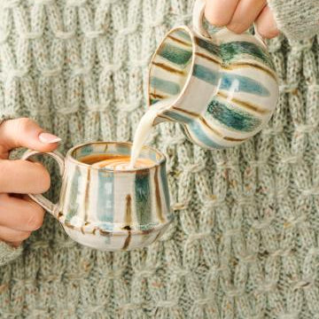 Troas Dusty Blue Striped Mug