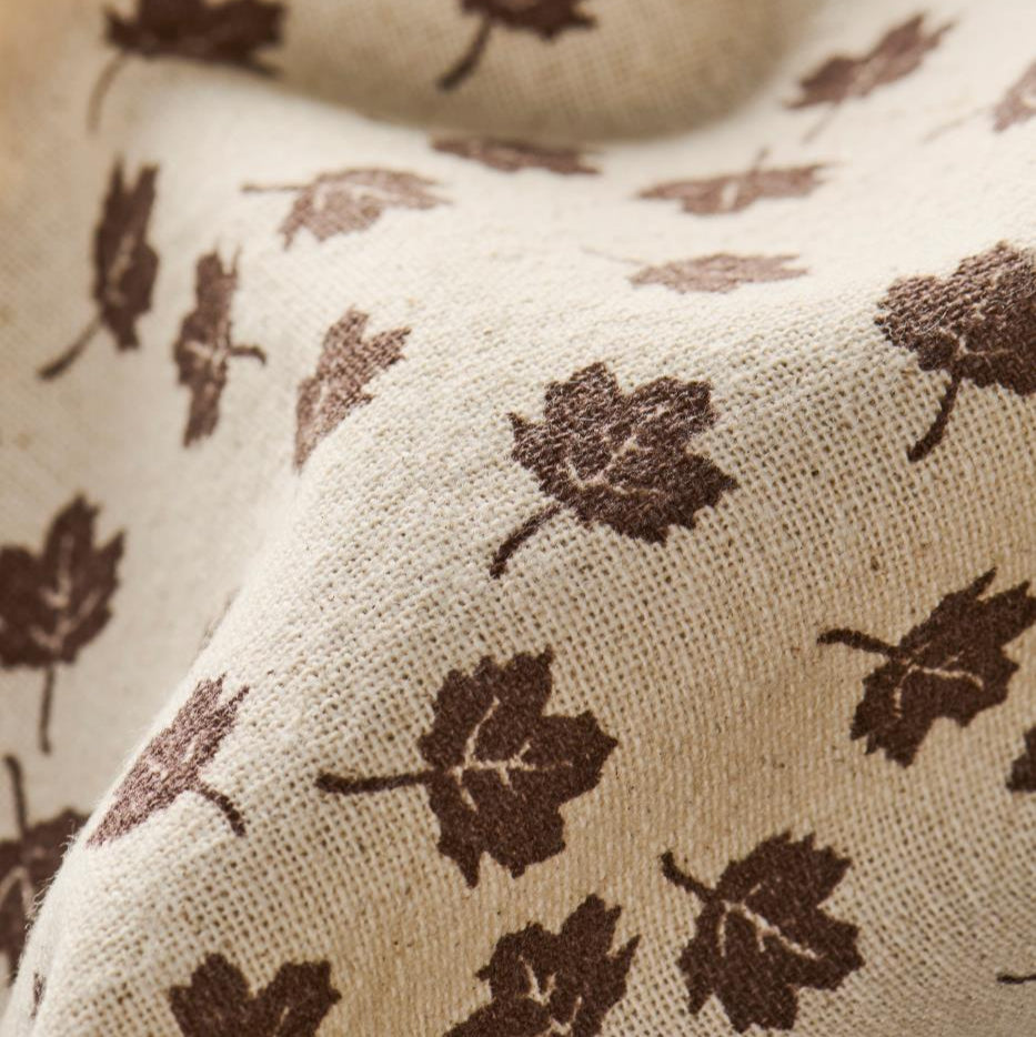Brown Leaves Motif Tea Towel