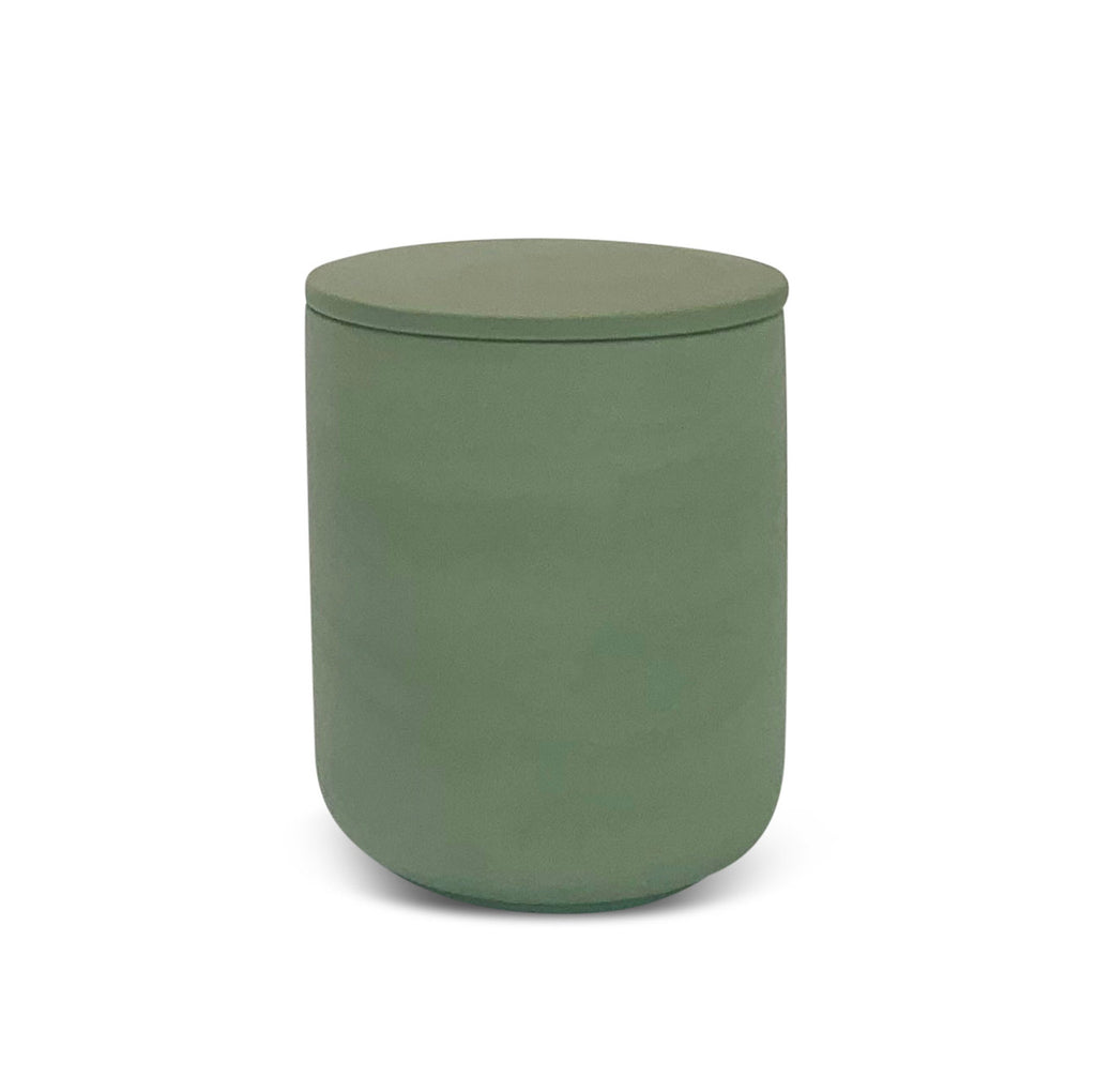 Ceramic Pot Candle - Matt Sage Green with Lid - Rosemary and Thyme
