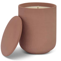 Ceramic Pot Candle - Matt Terracotta with Lid - Amber and Tonka Bean