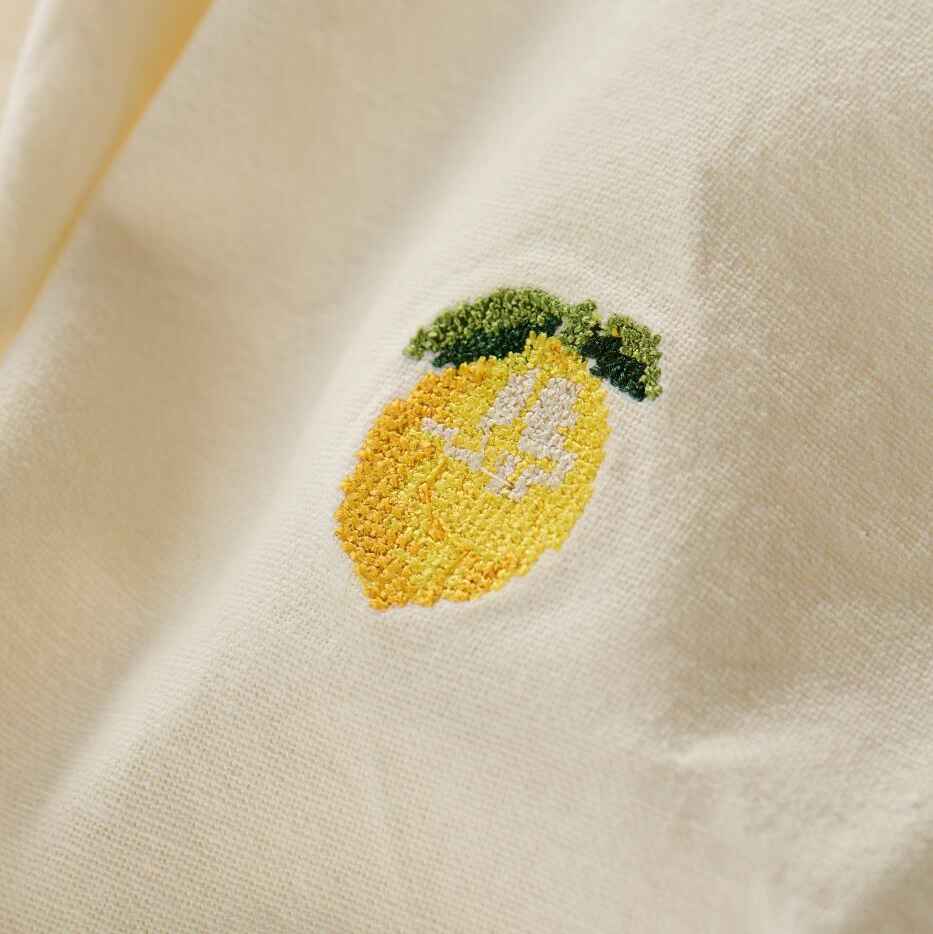 Lemon Motif cream Coloured Napkin 40x40cm | Annie Mo's