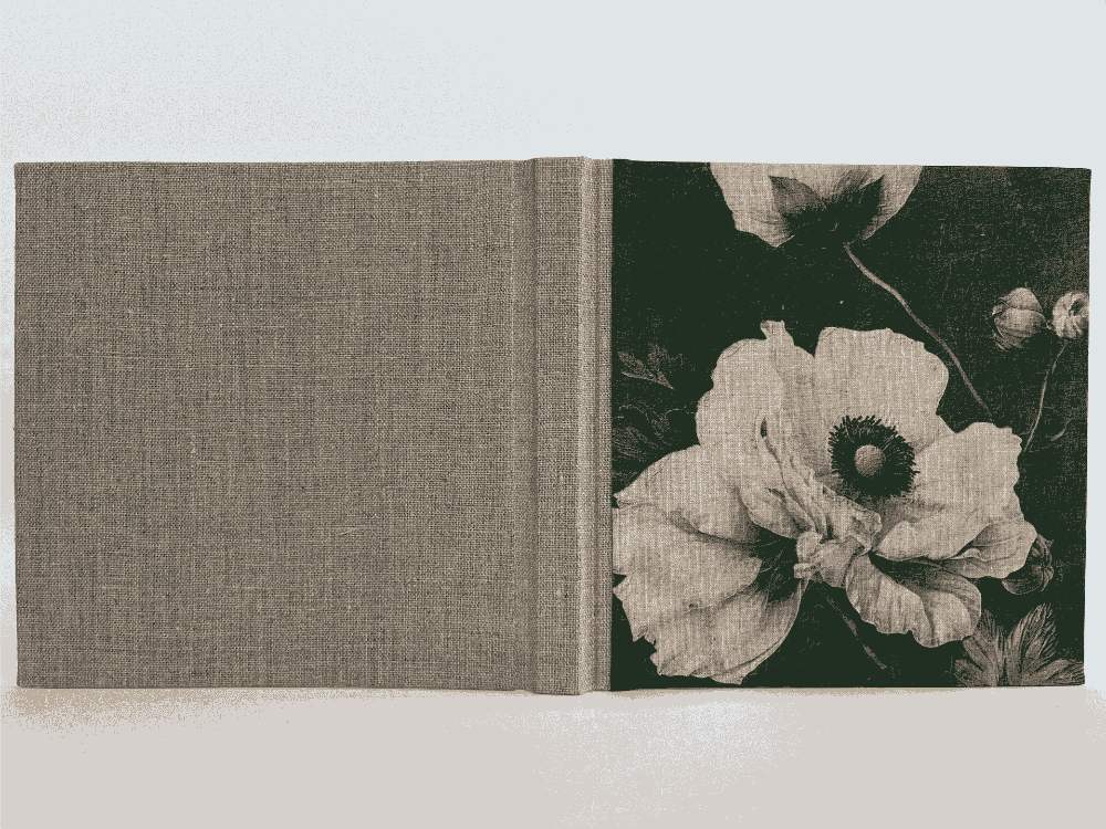 "Vintage Anemone" Handmade Linen Hardcover Notebook | Diary-G