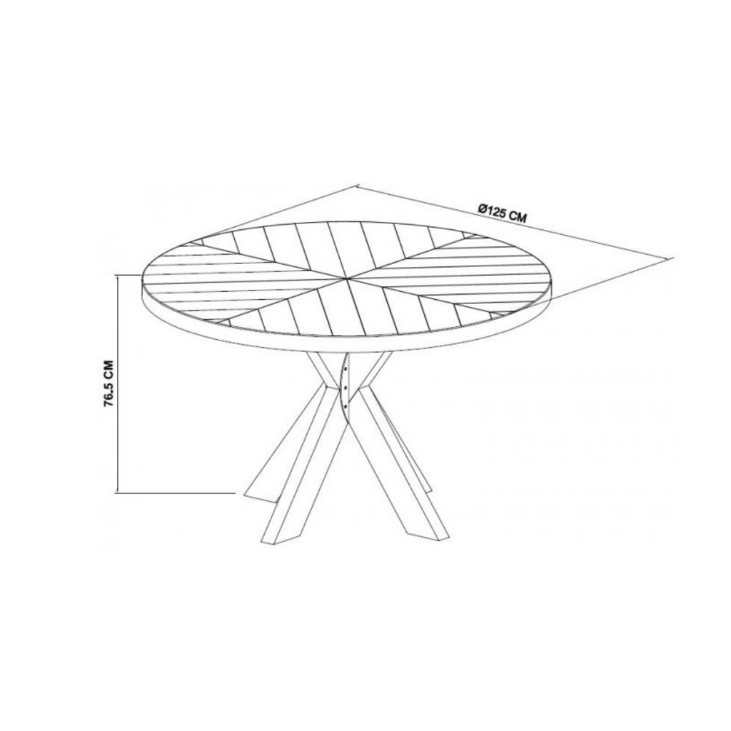 Ellipse Fumed Oak Four Seat Circular Dining Table