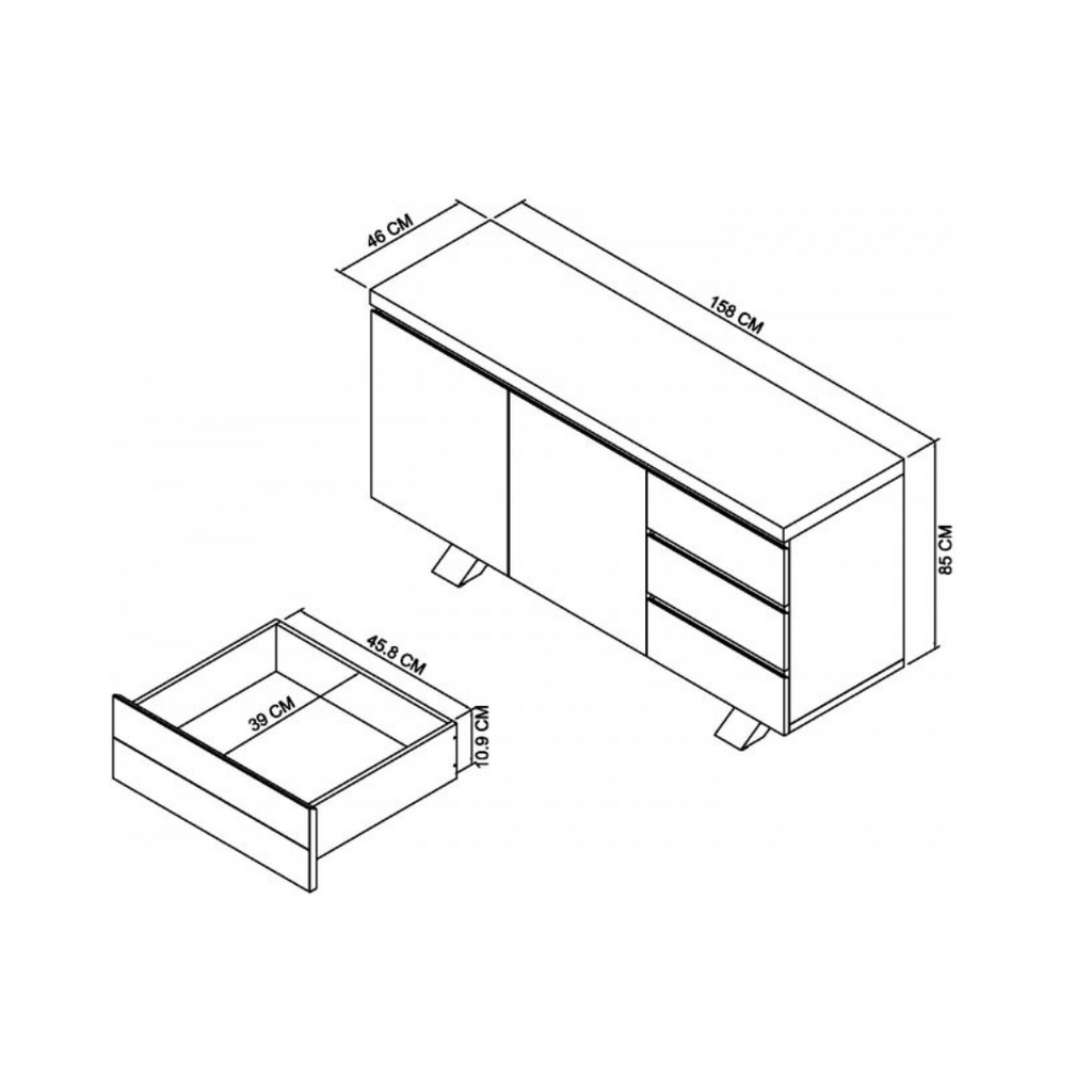 Ellipse Fumed Oak Wide Sideboard