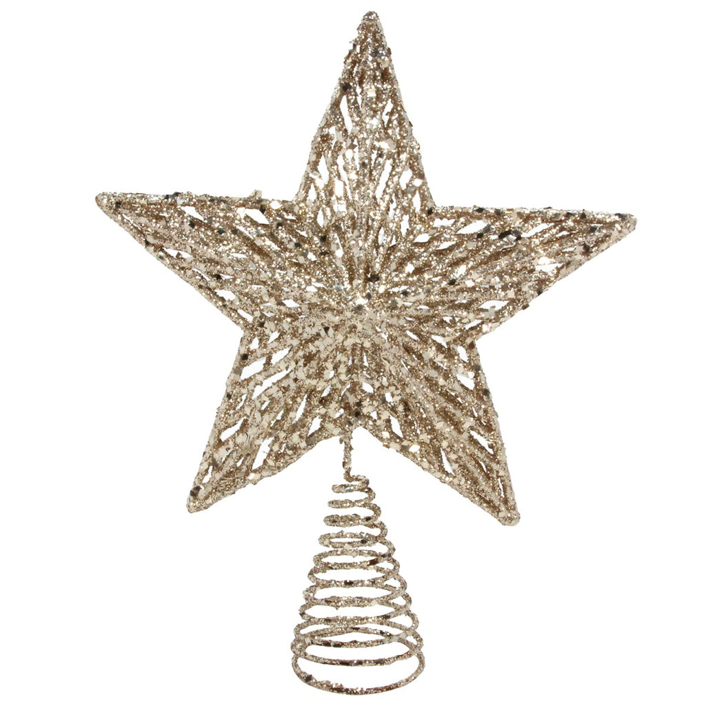 Acrylic Tree Topper - Champagne Gold Star 35cm | Annie Mo's