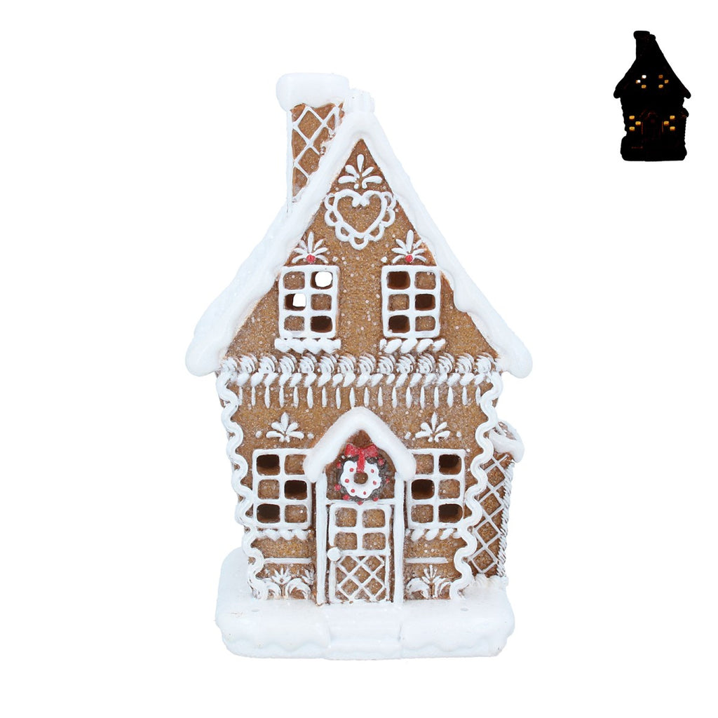 LED White Iced Gingerbread House 21cm | Annie Mo's