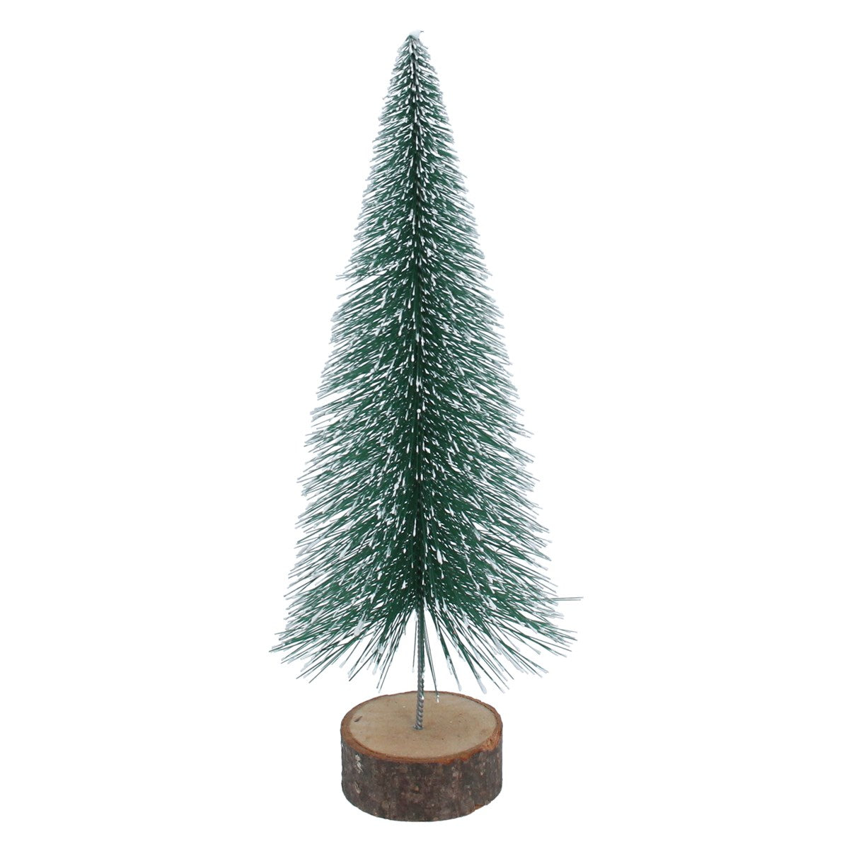 Bristle Ornament 23cm - Snowy Green Tree on Log | Annie Mo's
