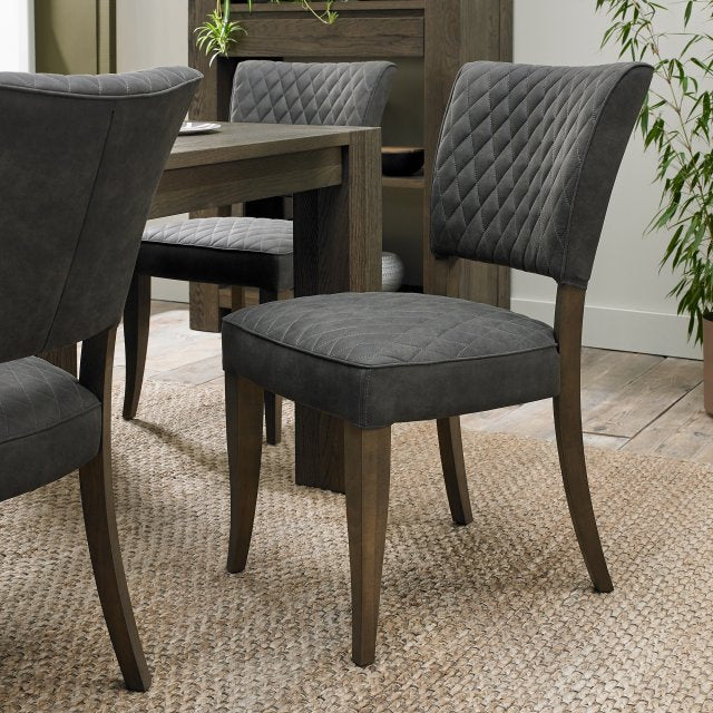 Logan Fumed Oak Upholstered Chair (Pair)