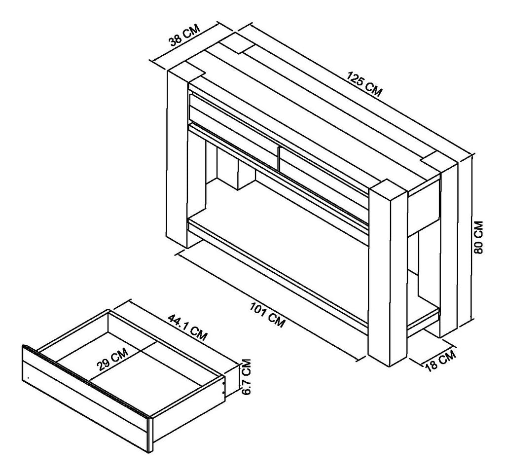 Logan Fumed Oak Console Table