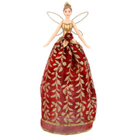 Red and Golden Leaf Fairy Tree Topper 28cm | Annie Mo's