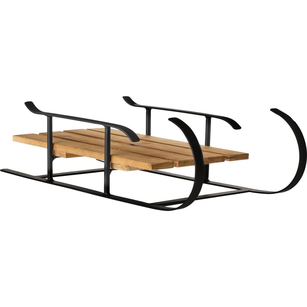 Small Decorative Black Metal and Wooden Sledge 50cm | Annie Mo's