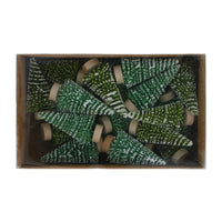 Box of Twelve Snowy Mini Fir Trees 9cm | Annie Mo's