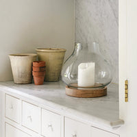 Claymore Teardrop Glass and Wood Hurricane 25cm | Annie Mo's