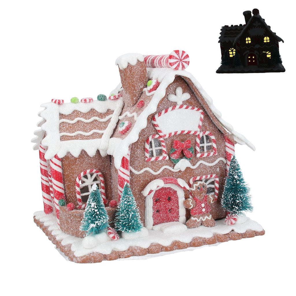 LED Gingerbread Clay Dough Cottage  16cm | Annie Mo's