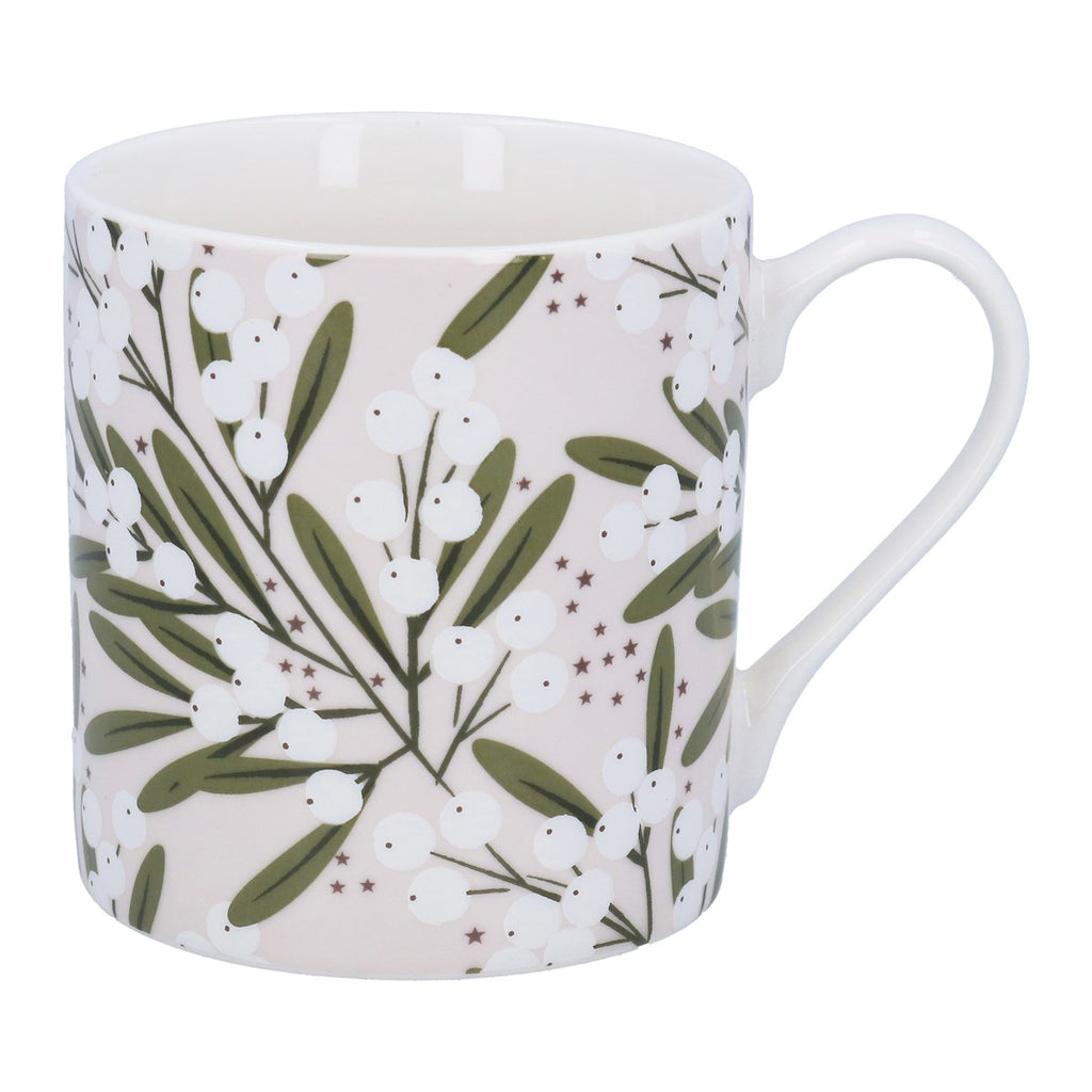 Mistletoe New Bone China Mug 9cm | Annie Mo's