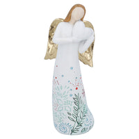 Resin Angel with Heart and Golden Wings 20cm | Annie Mo's
