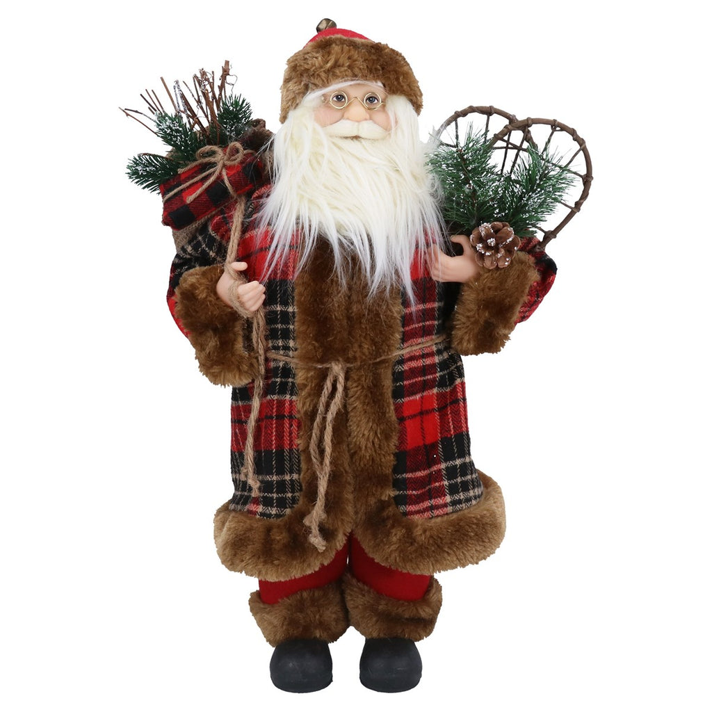 Woodland Santa in Plaid Coat 47cm | Annie Mo's