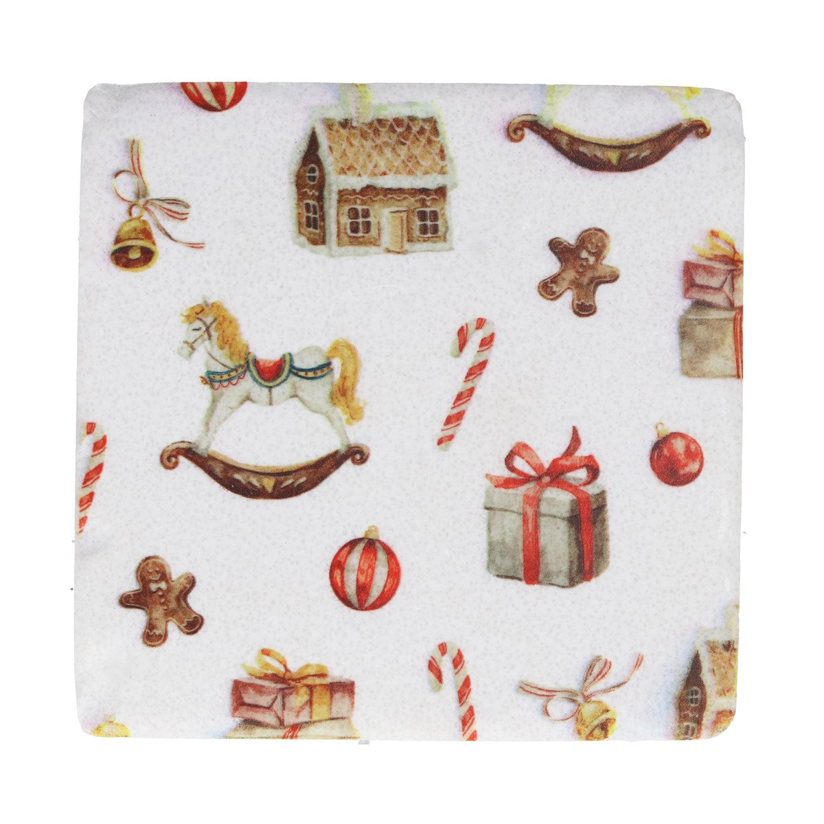 Resin Coaster with Christmas Icons 9cm