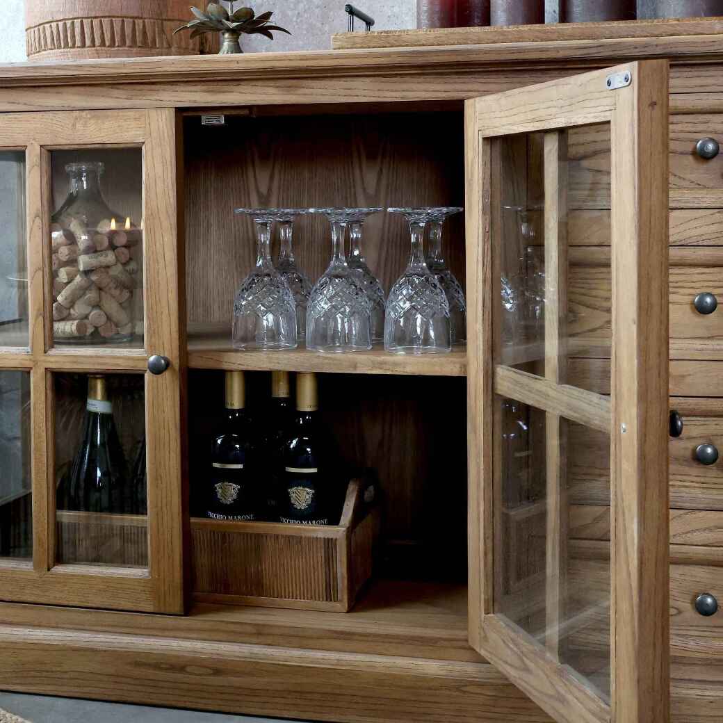 Marseille Display Sideboard with Four Doors and Four Drawers 220cm-G