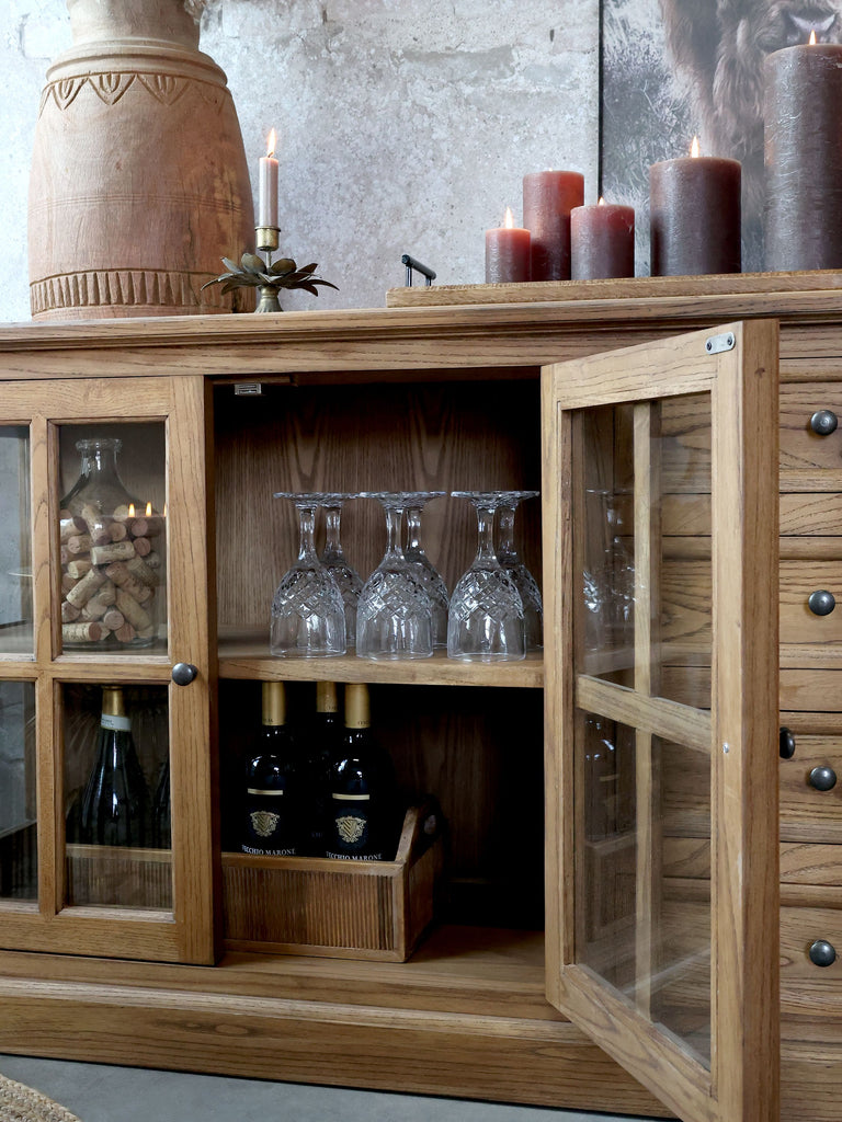 Marseille Display Sideboard with Four Doors and Four Drawers 220cm