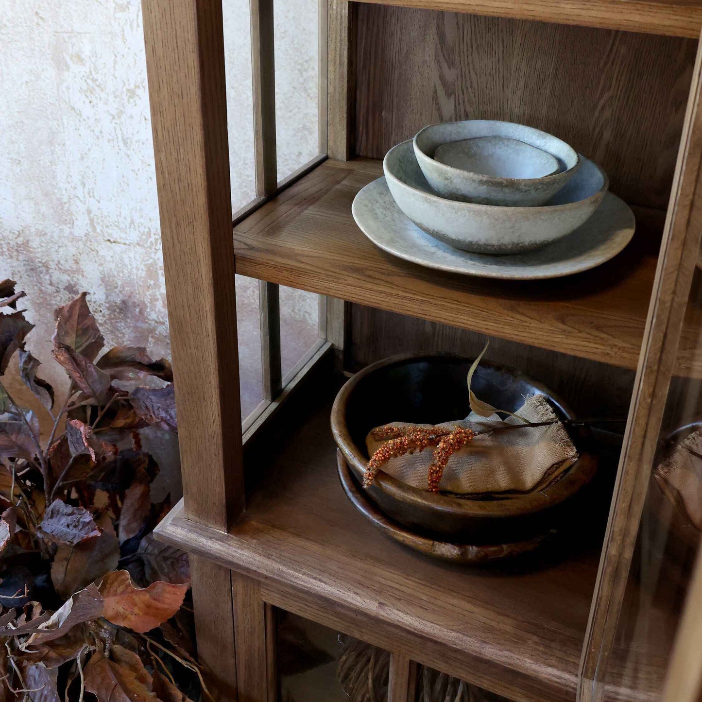 Marseille Display Cabinet with Two Doors and Shelves 60cm-F