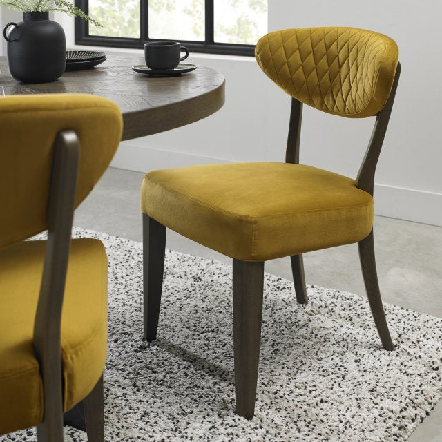 Ellipse Fumed Oak Upholstered Chair (Pair)