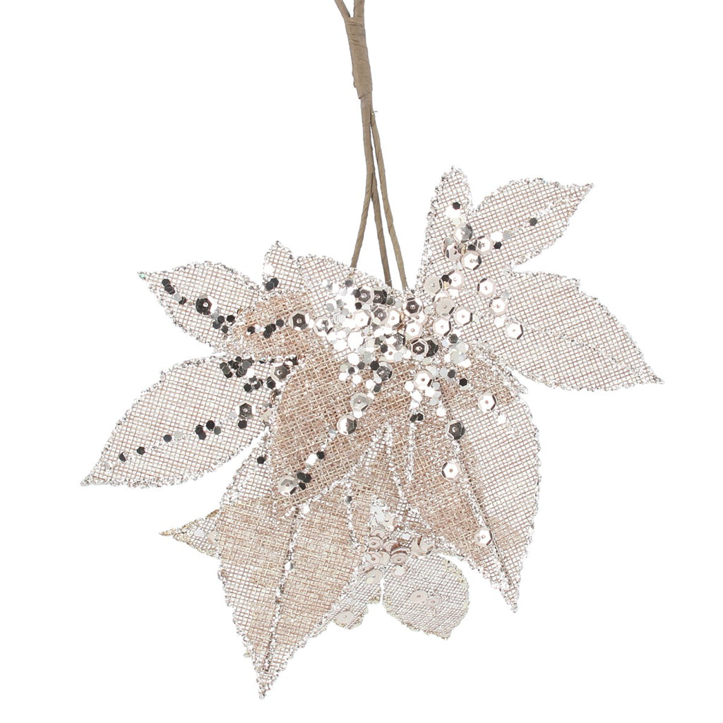 Hessian Maple Leaves with Sparkles Spray 28cm | Annie Mo's
