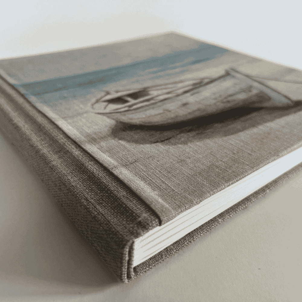"Wooden Boat" Handmade Linen Hardcover Notebook | Journal-F
