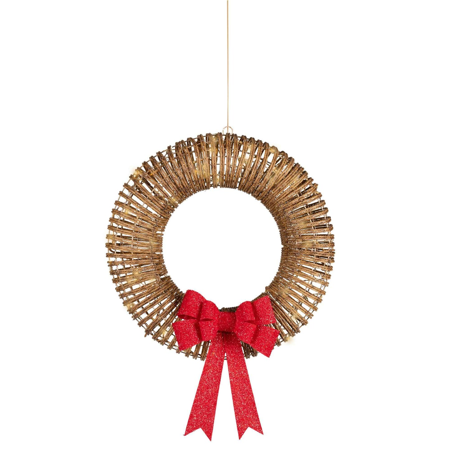 LED Wicker Flashing Effect Outdoor Wreath 58cm B | Annie Mo's