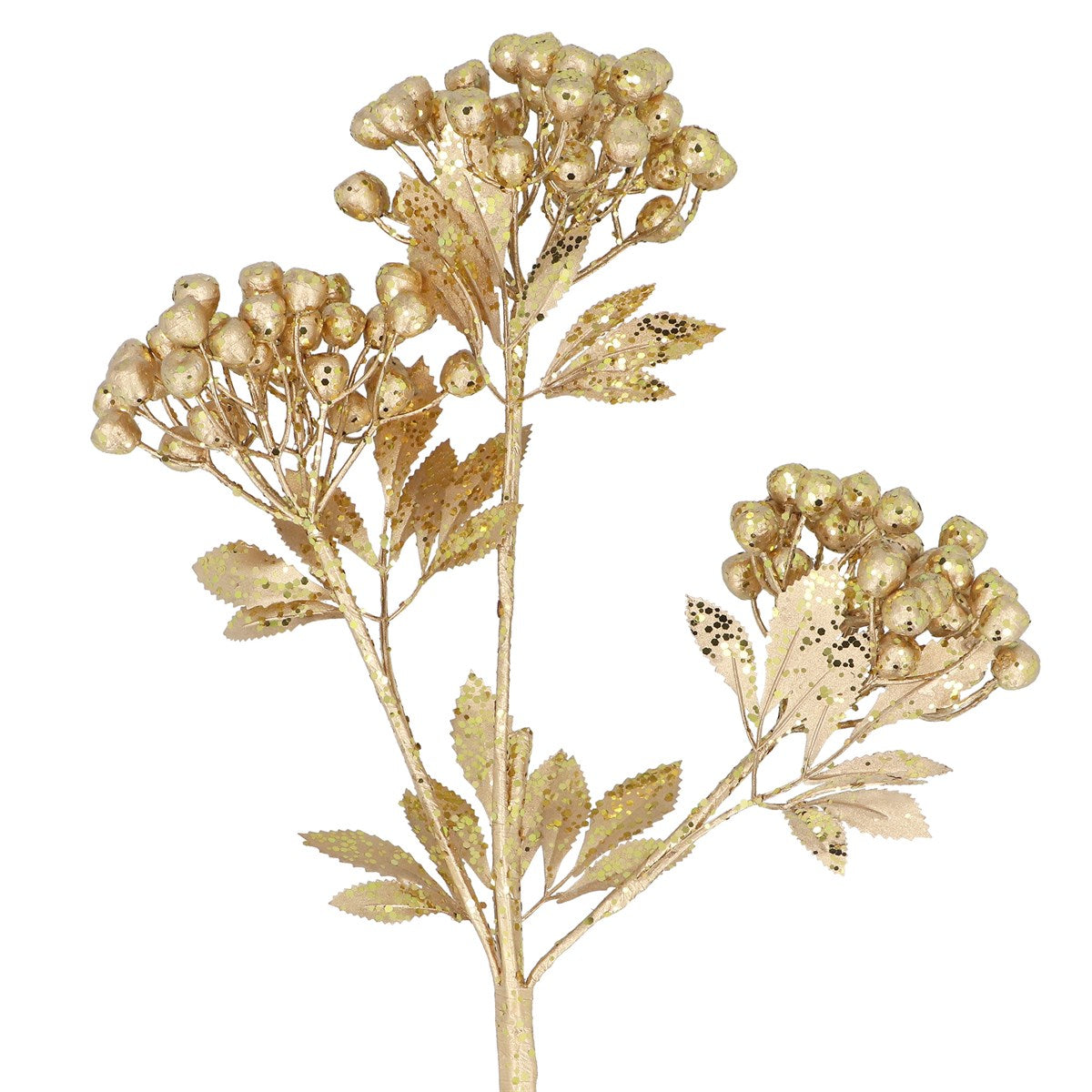 Spray 70cm - Gold Berries with Gold Foliage