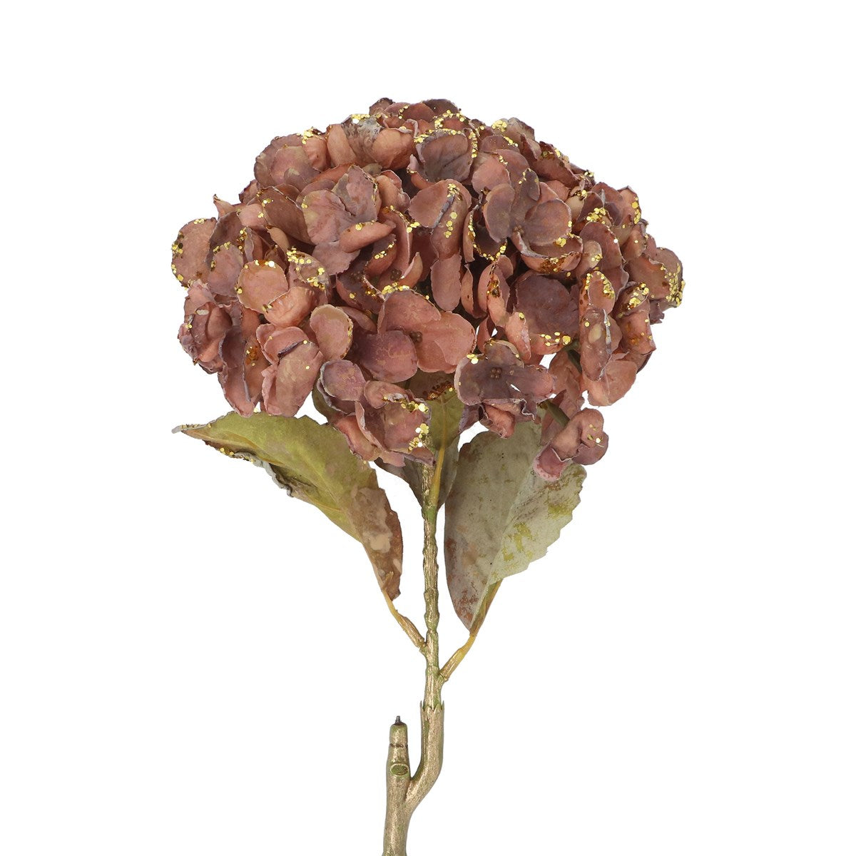 Stem, 62cm - Dusky Pink/Gold Glitter Hydrangea | Annie Mo's
