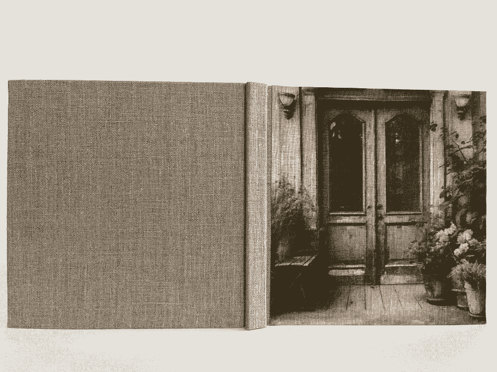 "Secret French Doors" Handmade Linen Hardcover Notebook-F