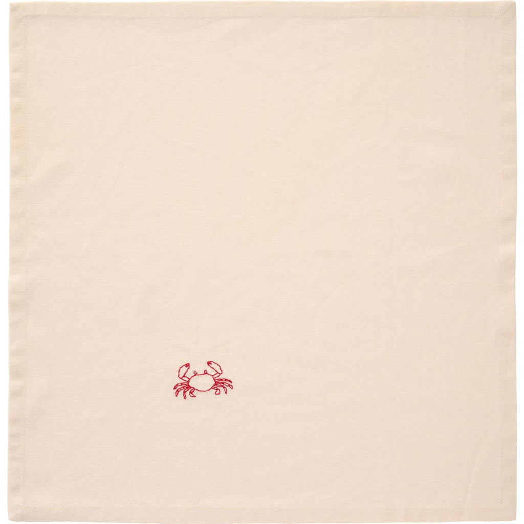 Atlantis Crab Motif Linen Coloured Napkin 40x40cm