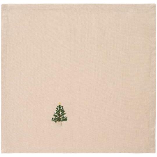 Traditional Napkin Christmas tree in basket w/ white candles