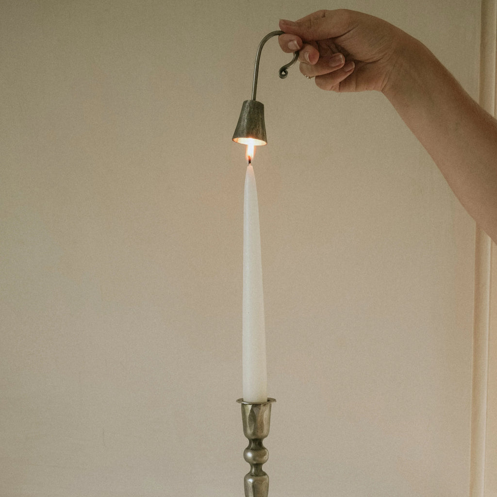 Curved Antique Silver Candle Snuffer