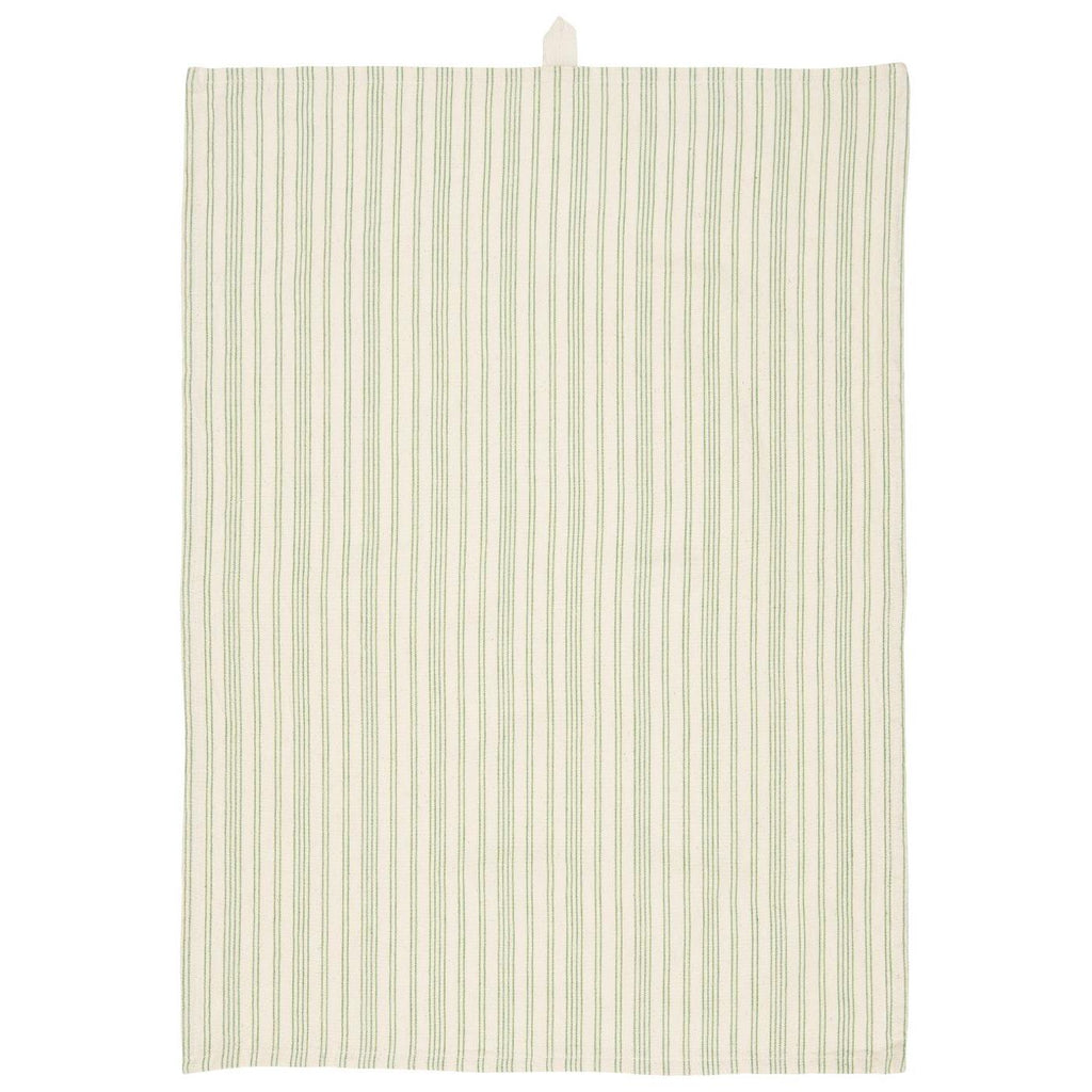 Billy Green and White Stripe Cotton Tea Towel | Annie Mo's