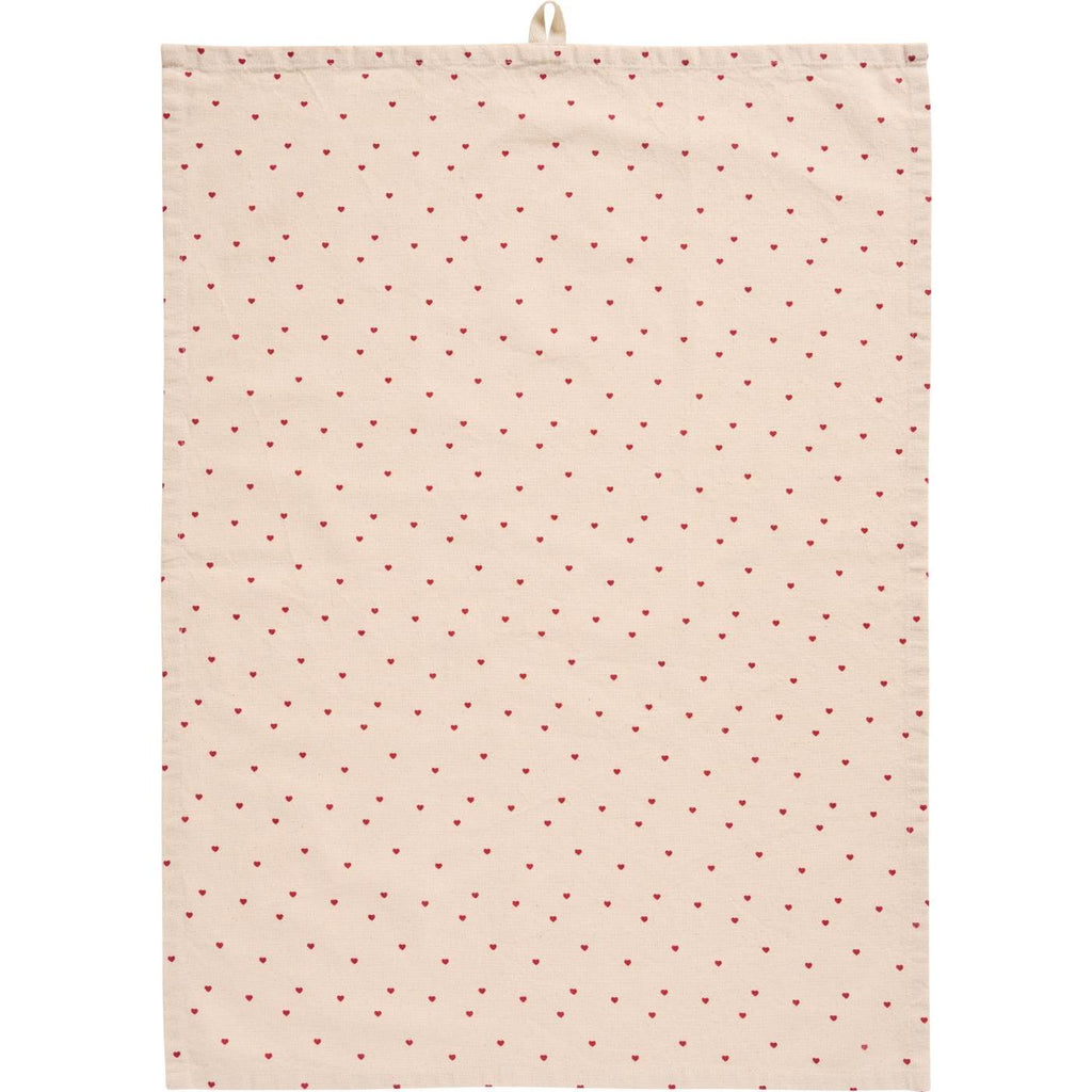 Tea Towel with Red Hearts 50cm x 70cm | Annie Mo's