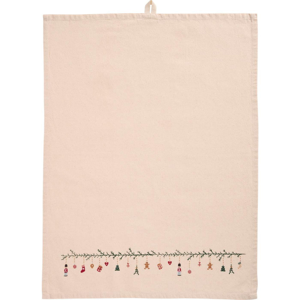 Tea Towel with Decorations on a Garland 50cm x 70cm | Annie Mo's