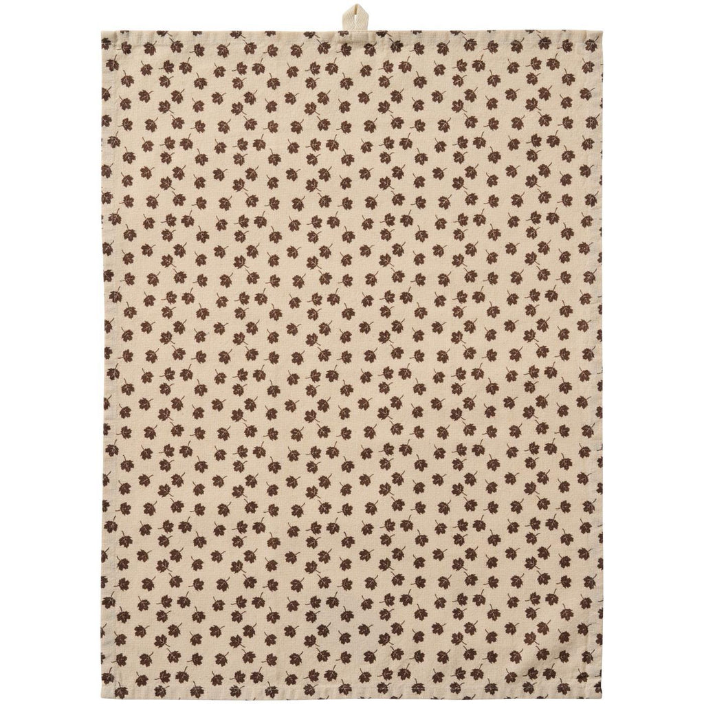 Brown Leaves Motif Tea Towel | Annie Mo's