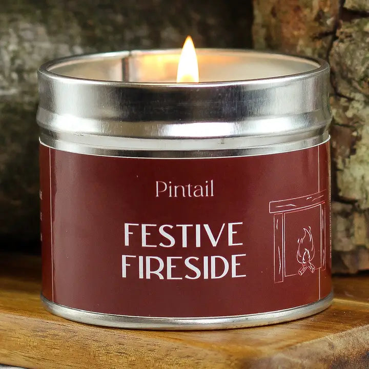 Festive Fireside Classic Tin Candle 35hr Burn Time