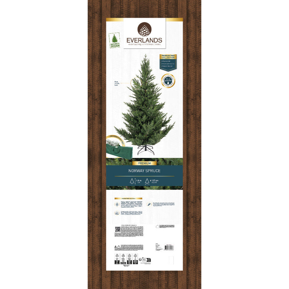 Norway Spruce with Metal Stand 180cm
