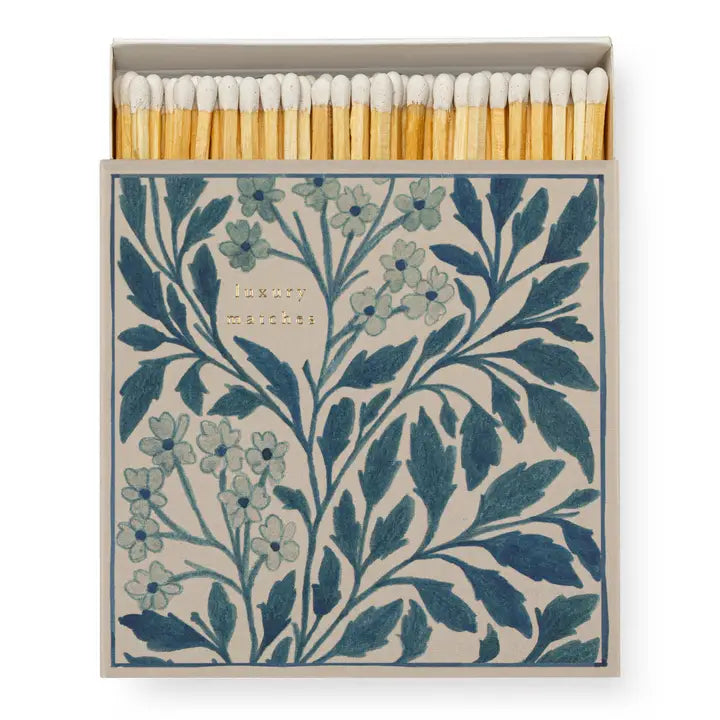 Blue Floral | Square Matchboxes | Safety Matches | Annie Mo's