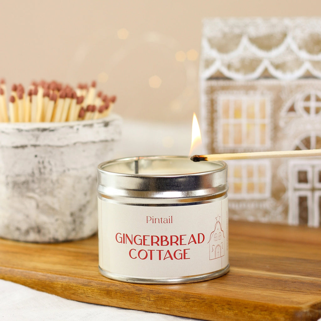 Gingerbread Cottage Classic Tin Candle 35hr Burn Time | Annie Mo's